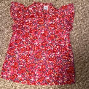 Floral Red Blouse